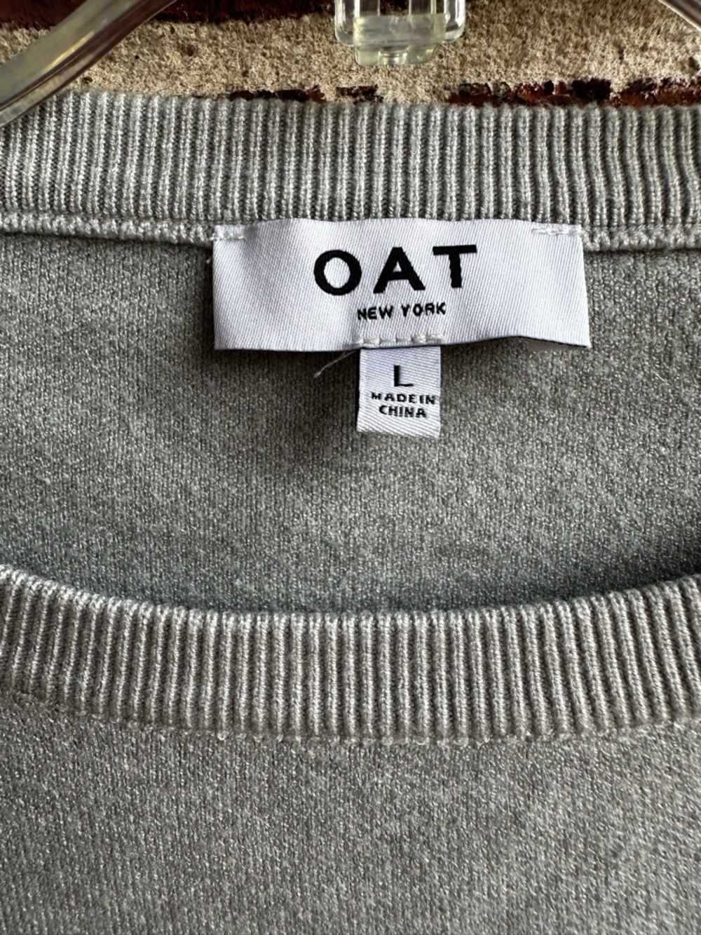 Light Gray Women's Relaxed Crewneck Sweater - Picture 3 of 3